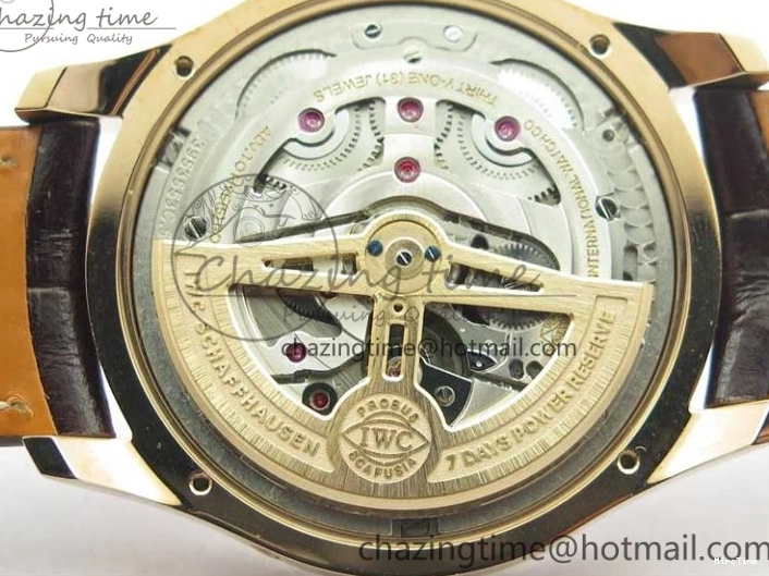 MIROTIME 0308 Compact Portugieser Perpetual Calendar IW503302 RG V9F 1:1 Best Edition White Dial on Brown Leather Strap A 7113